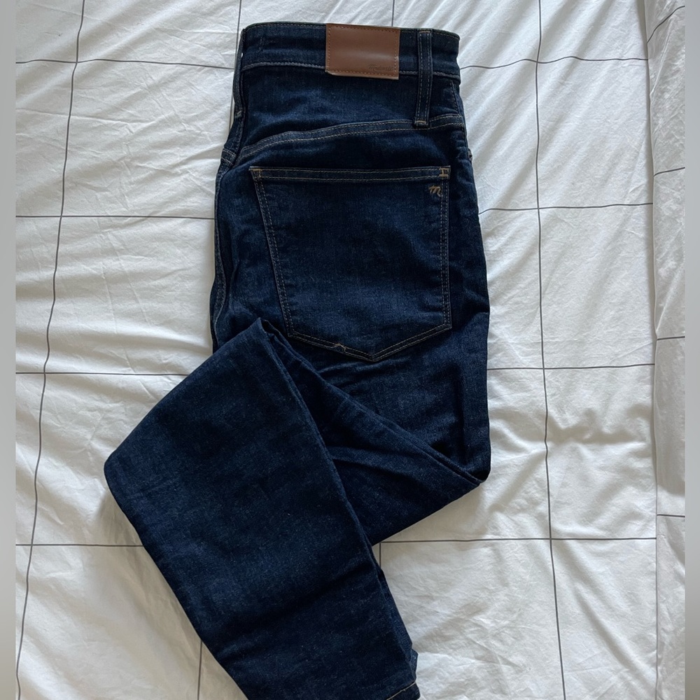 Madewell Curvy High Rise Skinny Jeans, Size 30, Dark Blue